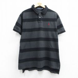 ラルフローレン 半袖ポロシャツ ワンポイントロゴ グレー メンズXL相当 | 古着