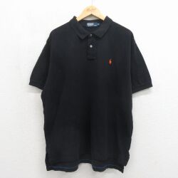 ラルフローレン 90s 半袖ポロシャツ ワンポイントロゴ ブラック メンズXL相当 | 古着