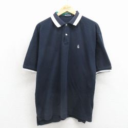 ノーティカ 90s 半袖ポロシャツ ワンポイントロゴ ネイビー メンズXL相当 | 古着