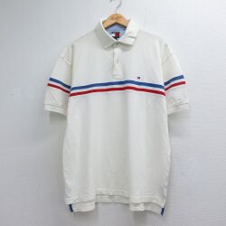 トミーヒルフィガー 90s 半袖ポロシャツ ワンポイントロゴ ホワイト メンズXL相当 | 古着