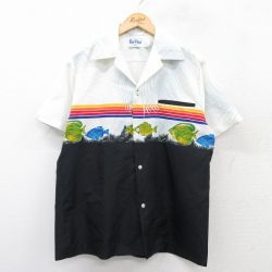 ハワイアン 80s 半袖シャツ 魚 ホワイト L | 古着
