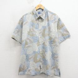 90s 半袖シャツ 葉 グレー XL | 古着