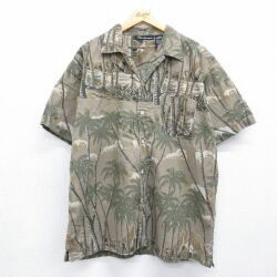 00s 半袖シャツ ヤシの木 ブラウン XL | 古着