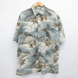 ピエールカルダン 90s 半袖シャツ ハワイアン グレー XL | 古着