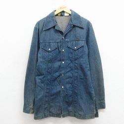 ラングラー 80s 長袖シャツジャケット 開襟 ネイビー M | 古着