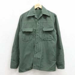 M★古着 JCペニー 長袖 シャツ ジャケット メンズ 70年代 70s 濃緑 26apr03