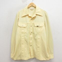 L★古着 リー Lee 長袖 シャツ ジャケット メンズ 70年代 70s USA製 黄 26apr27