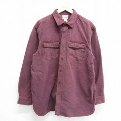 【50%OFF】XL★古着 エルエルビーン LLBEAN 長袖 ヘビー フランネル シャツ メンズ 00年代 00s 大きいサイズ コットン エンジ 24sep24 中古 トップス