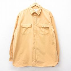 【50%OFF】XL★古着 エルエルビーン LLBEAN 長袖 ヘビー フランネル シャツ メンズ 00年代 00s 大きいサイズ コットン 黄 イエロー 24oct21 中古 トップス