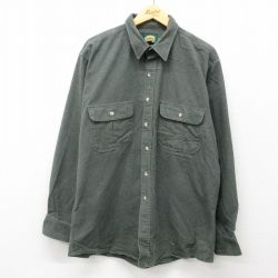 【50%OFF】XL★古着 カベラス 長袖 ヘビー フランネル シャツ メンズ 00年代 00s 大きいサイズ ロング丈 コットン 緑系 グリーン 24nov02 中古 トップス