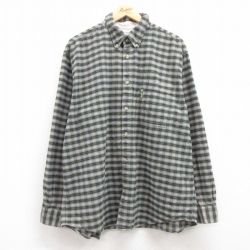 XL★古着 コロンビア COLUMBIA 長袖 フランネル シャツ メンズ 00年代 00s 大きいサイズ コットン ボタンダウン 緑他 グリーン チェック 24nov21 中古 トップス