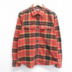 L★古着 エルエルビーン LLBEAN 長袖 フランネル シャツ メンズ コットン 黄他 イエロー チェック 24nov27 中古 トップス