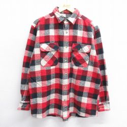 XL★古着 レッドヘッド 長袖 ヘビー フランネル シャツ メンズ 00年代 00s コットン 赤他 レッド チェック 24nov27 中古 トップス