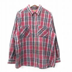 XL★古着 セントジョンズベイ 長袖 ヘビー フランネル シャツ メンズ 大きいサイズ コットン エンジ他 チェック 24nov28 中古 トップス