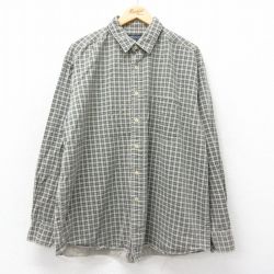 XL★古着 アメリカンイーグル American Eagle 長袖 フランネル シャツ メンズ 大きいサイズ コットン 濃緑他 グリーン チェック 24nov28 中古 トップス