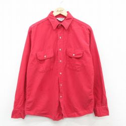 【20%OFF】XL★古着 ファイブブラザー 長袖 ヘビー フランネル シャツ メンズ 80年代 80s コットン USA製 赤 レッド 24dec09 中古 トップス