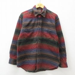 L★古着 セントジョンズベイ 長袖 ヘビー フランネル シャツ メンズ コットン 紺他 ネイビー 24dec16 中古 トップス