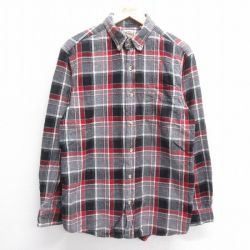 M★古着 レッドヘッド 長袖 ヘビー フランネル シャツ メンズ コットン ボタンダウン グレー他 チェック 24dec16 中古 トップス