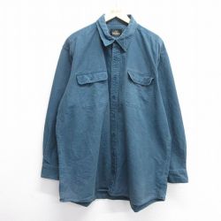 【50%OFF】XL★古着 レッドヘッド 長袖 ヘビー フランネル シャツ メンズ 00年代 00s 大きいサイズ ロング丈 コットン 紺 ネイビー 24dec23 中古 トップス
