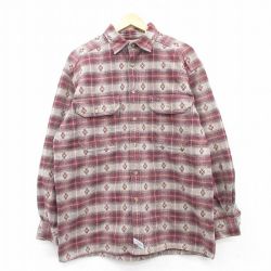 L★古着 リーバイス Levis 長袖 フランネル シャツ メンズ 00年代 00s コットン エンジ他 25feb17 中古 トップス