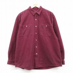【50%OFF】XL★古着 エディーバウアー 長袖 ヘビー フランネル シャツ メンズ 00年代 00s コットン 紫系 パープル 25feb20 中古 トップス