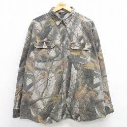 XL★古着 ウールリッチ WOOLRICH 長袖 ヘビー フランネル シャツ メンズ 大きいサイズ 茶他 ブラウン 迷彩 25feb20 中古 トップス