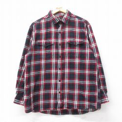 XL★古着 レッドヘッド 長袖 ヘビー フランネル シャツ メンズ 00年代 00s コットン 黒他 ブラック チェック 25feb26 中古 トップス