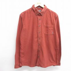 【50%OFF】L★古着 エディーバウアー 長袖 ヘビー フランネル シャツ メンズ コットン ボタンダウン 茶系 ブラウン 25mar03 中古 トップス