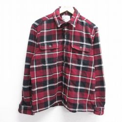 L★古着 セントジョンズベイ 長袖 フランネル シャツ メンズ コットン エンジ他 チェック 25mar04 中古 トップス