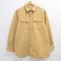 XL★古着 エルエルビーン LLBEAN 長袖 ヘビー フランネル シャツ メンズ 00年代 00s コットン 黄系 イエロー 25mar04 中古 トップス