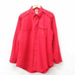 【50%OFF】M★古着 長袖 ハンティング フランネル シャツ メンズ 80年代 80s USA製 赤 レッド 25mar10 中古 トップス