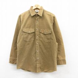L★古着 ダックスバック 長袖 ヘビー フランネル シャツ メンズ 80年代 80s シカ コットン USA製 濃ベージュ カーキ 25mar18 中古 トップス