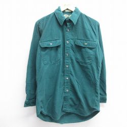 【50%OFF】M★古着 セントジョンズベイ 長袖 ヘビー フランネル シャツ メンズ 90年代 90s コットン 緑 グリーン 25mar21 中古 トップス