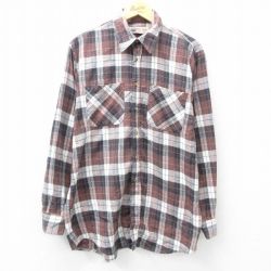 L★古着 ビッグマック BIG MAC 長袖 フランネル シャツ メンズ 90年代 90s コットン エンジ系 チェック 25mar21 中古 トップス