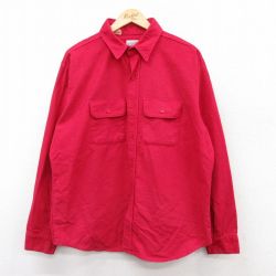 【50%OFF】XL★古着 ファイブブラザー 長袖 ブランド ヘビー フランネル シャツ メンズ 80年代 80s 大きいサイズ コットン USA製 赤 レッド 25aug18 中古 トップス