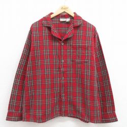 L★古着 エルエルビーン LLBEAN 長袖 パジャマ フランネル シャツ メンズ コットン 開襟 オープンカラー 【spe】 25sep20 中古 トップス