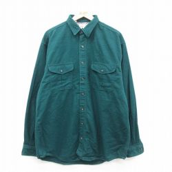 【50%OFF】エディーバウアー 00s 長袖フランネルシャツ グリーン XL | 古着