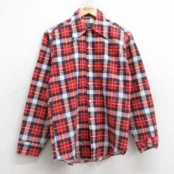 【50%OFF】80s 長袖フランネルシャツ チェック レッド S | 古着