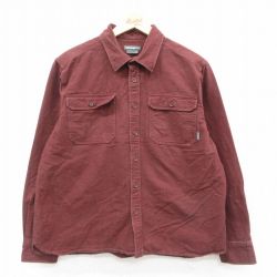 XL★古着 エディーバウアー 長袖 フランネル シャツ メンズ コットン エンジ 25oct01 中古 トップス