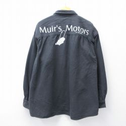 XL★古着 ファイブブラザー 長袖 ヘビー フランネル シャツ メンズ Muirs Motors 大きいサイズ コットン 濃グレー 25oct03 中古 トップス
