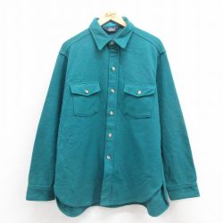 XL★古着 ウールリッチ WOOLRICH 長袖 ウール シャツ メンズ 80年代 80s USA製 青緑 【spe】 25oct20 中古 トップス