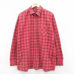 【50%OFF】ピューリタン 90s 長袖フランネルシャツ レッドチェック XL | 古着
