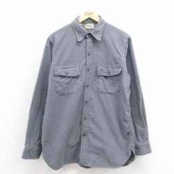 M★古着 エルエルビーン LLBEAN 長袖 フランネル シャツ メンズ 80年代 80s コットン グレー 25oct25 中古 トップス