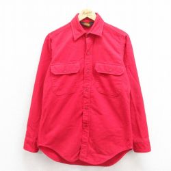 M★古着 ウールリッチ WOOLRICH 長袖 ヘビー フランネル シャツ メンズ 00年代 00s 赤 レッド 25oct25 中古 トップス
