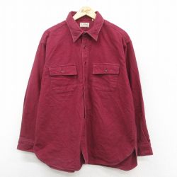 【50%OFF】エルエルビーン 80s 長袖フランネルシャツ シャモアクロス バーガンディ XL | 古着
