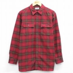 【50%OFF】エルエルビーン 90s 長袖フランネルシャツ シャモアクロス バーガンディチェック XL | 古着
