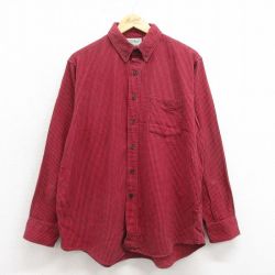 XL★古着 エルエルビーン 長袖 フランネル シャツ メンズ 90年代 90s コットン USA製 赤 チェック 25nov12