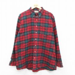エルエルビーン 80s 長袖フランネルシャツ レッドチェック XL | 古着