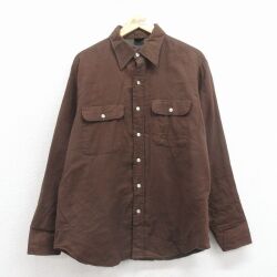M★古着 モンゴメリーワード 長袖 フランネル シャツ メンズ 80年代 80s こげ茶 内側キルティング 25dec15