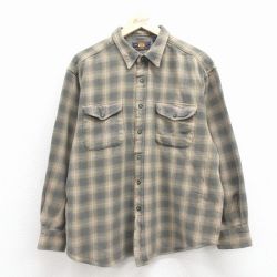 XL★古着 ルート66 長袖 フランネル シャツ メンズ 00年代 00s コットン 濃緑他 チェック 26jan07